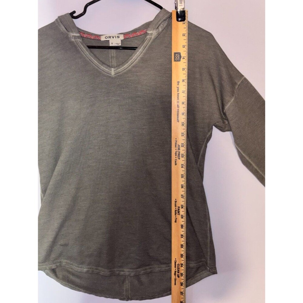 Orvis Gray V-Neck Hooded shirt Pullover Hoodie Small - Picture 4 of 10